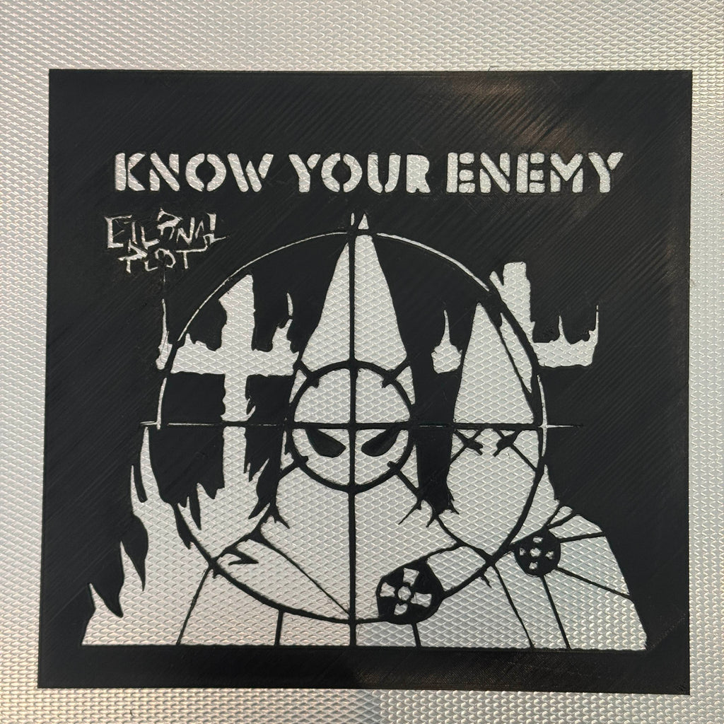 "Know Your Enemy" Anti KKK Stencil